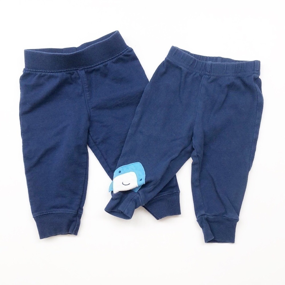 Carter's navy blue & navy shark baby boy pants